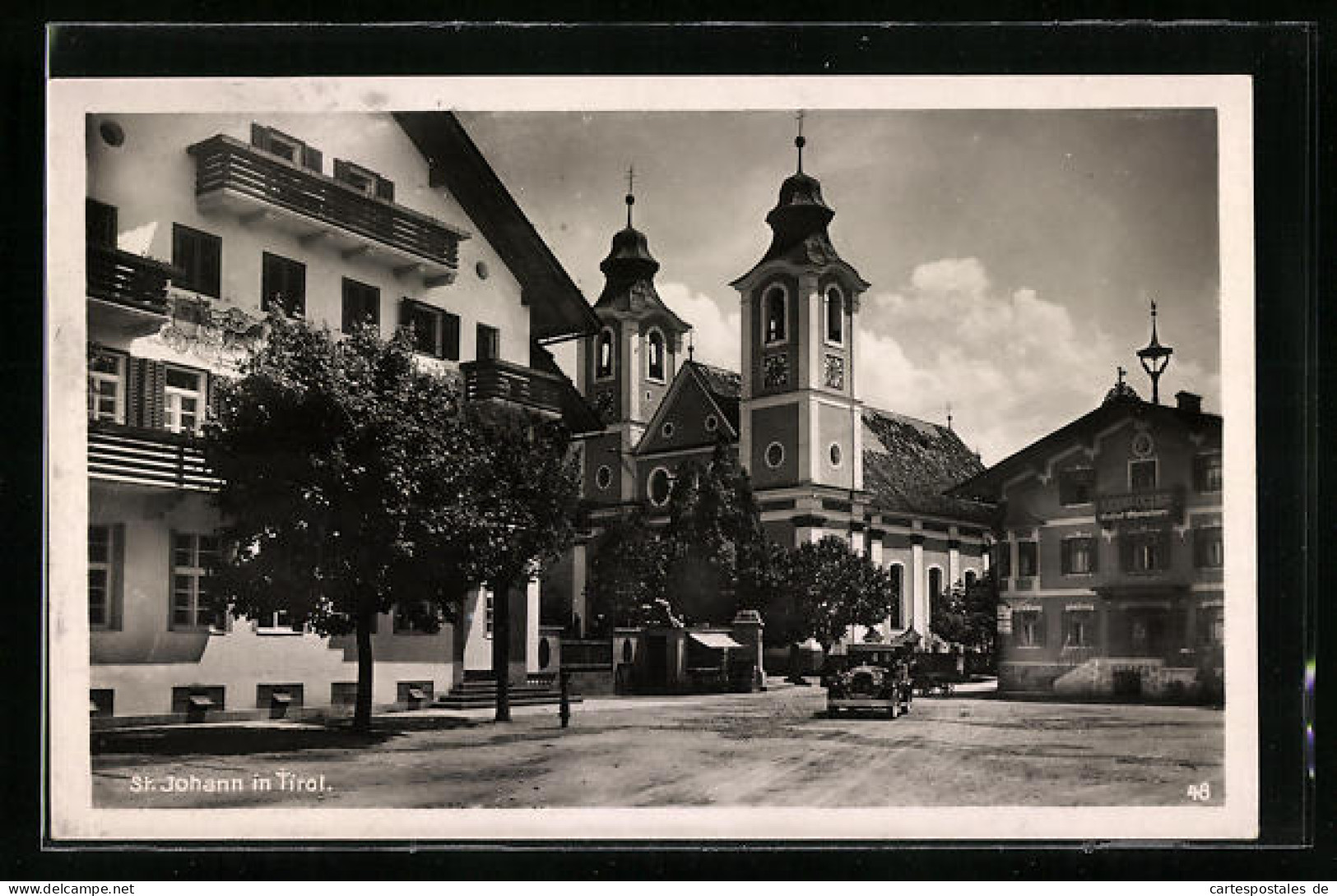 AK St. Johann, Strassenpartie Mit Gasthof Und Kirche  - Sonstige & Ohne Zuordnung