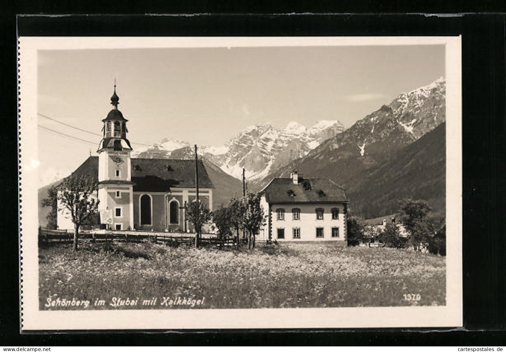 AK Schönberg I. Stubai, Kirche Gegen Kalkkögel  - Andere & Zonder Classificatie