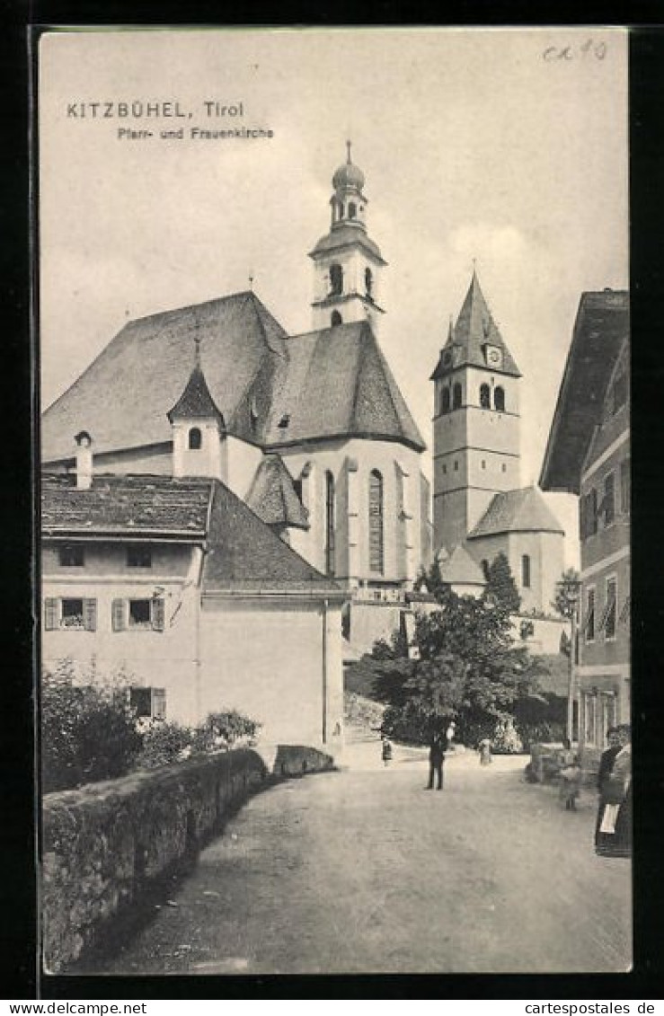 AK Kitzbühel, Spaziergang An Der Pfarr- Und Frauenkirche  - Other & Unclassified