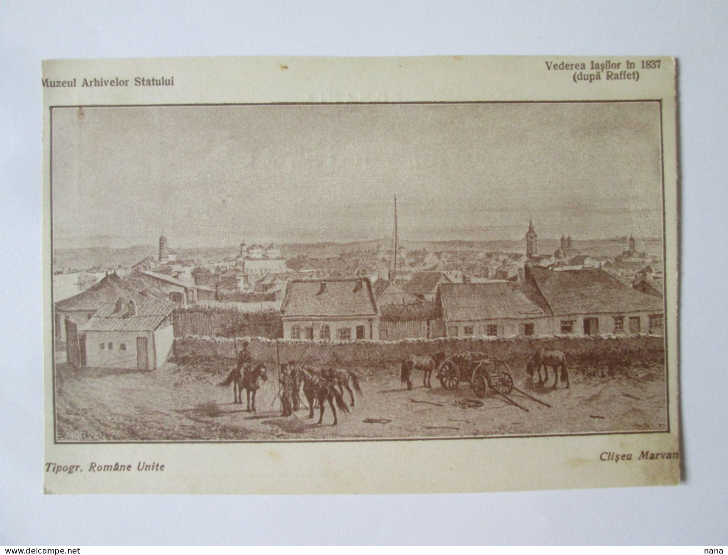 Romania-Iași:Vue De La Ville En 1837 C.p. Vers 1910/View Of The City In 1837 Unused Postcard Around 1910 - Roumanie