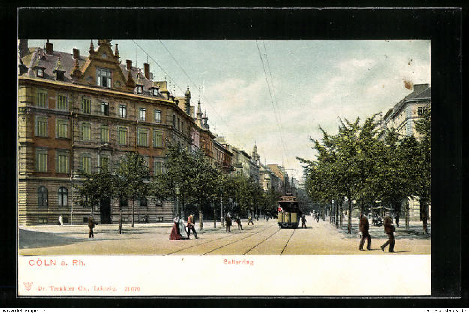 AK Cöln A. Rh., Passanten Auf Dem Salierring Mit Strassenbahn  - Tranvía