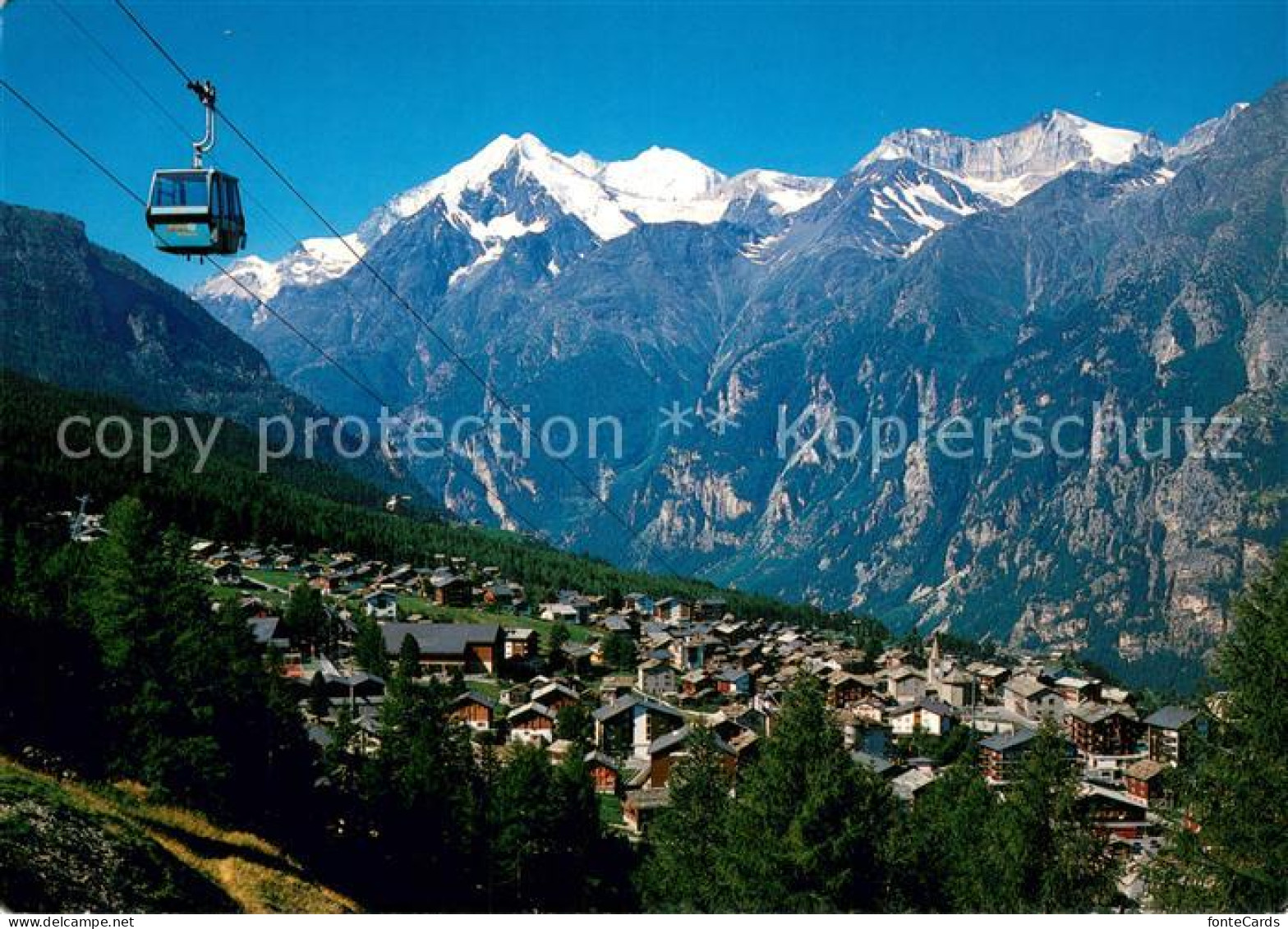 13688639 Graechen VS Gondelbahn Hannigalp Mit Weisshorn Bishorn Und Barrhoerner  - Sonstige & Ohne Zuordnung