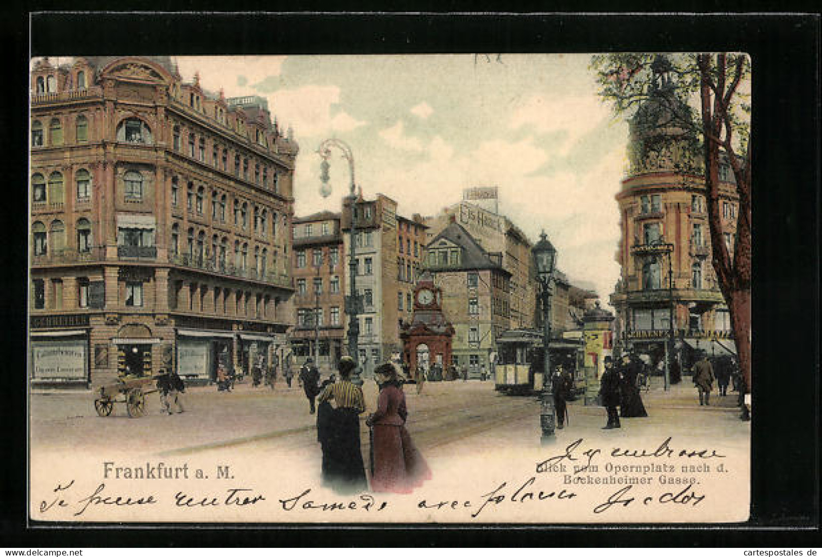 AK Frankfurt A. M., Blick Vom Opernplatz Nach D. Bockenheimer Gasse Mit Strassenbahn  - Strassenbahnen