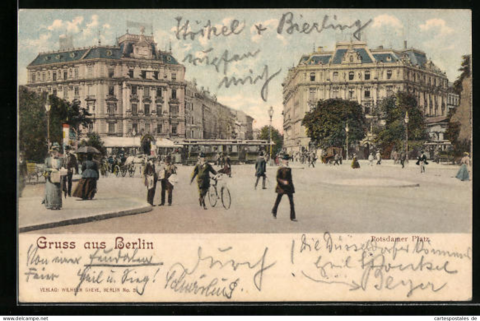 AK Berlin, Passanten Auf Dem Potsdamer Platz Und Strassenbahn  - Tram