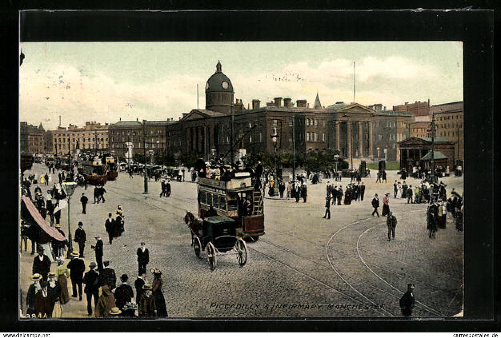 AK Manchester, Piccadilly & NF /RMary, Strassenbahn  - Tram