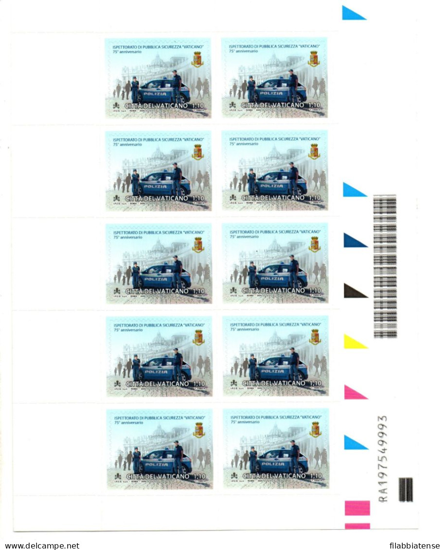 2020 - Vaticano 1870 Ispettorato Di Pubblica Sicurezza Vaticano - Minifoglio  +++++++++ - Unused Stamps