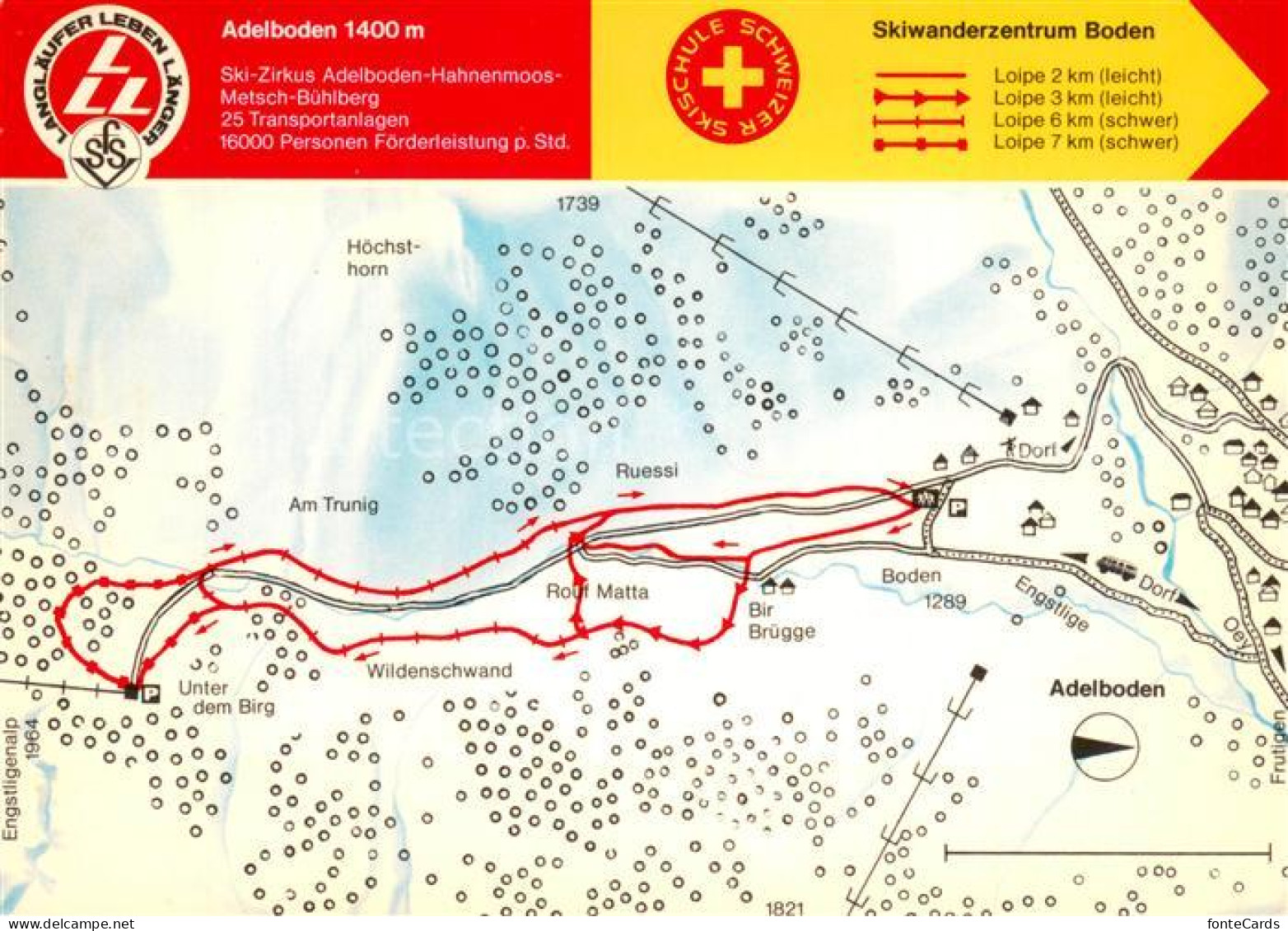 13677857 Adelboden Skiwanderzentrum Boden Gebietskarte Adelboden - Other & Unclassified