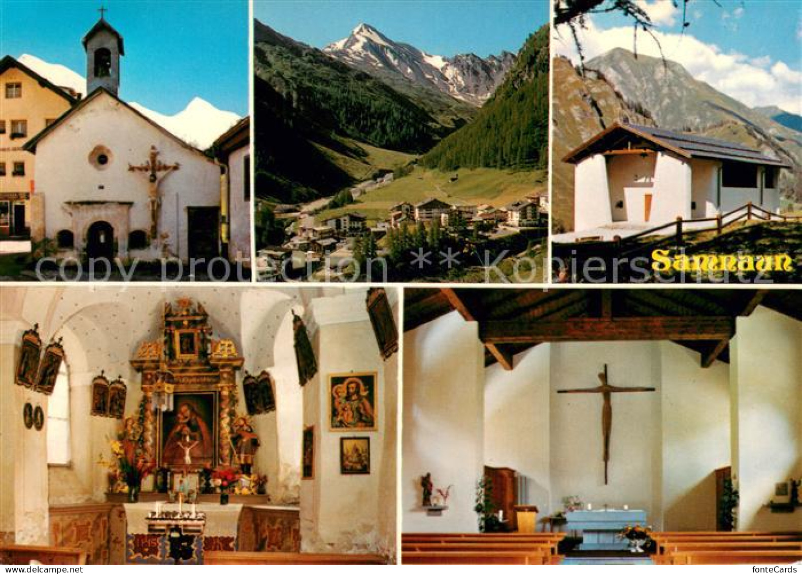 13661829 Samnaun Dorf Altes Und Neues Gotteshaus Kirche Altar Alpen Samnaun Dorf - Otros & Sin Clasificación