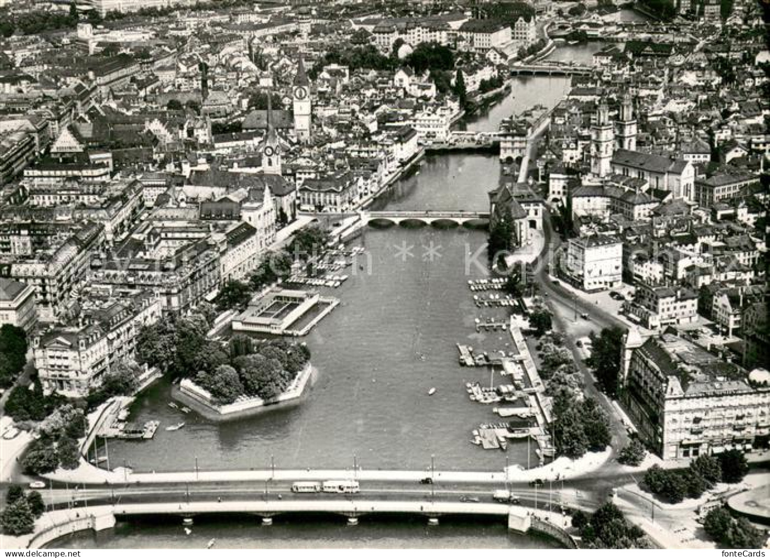 13645307 Zuerich ZH Quaibruecke Mit Blick Auf Die Limmat Fliegeraufnahme Zuerich - Andere & Zonder Classificatie