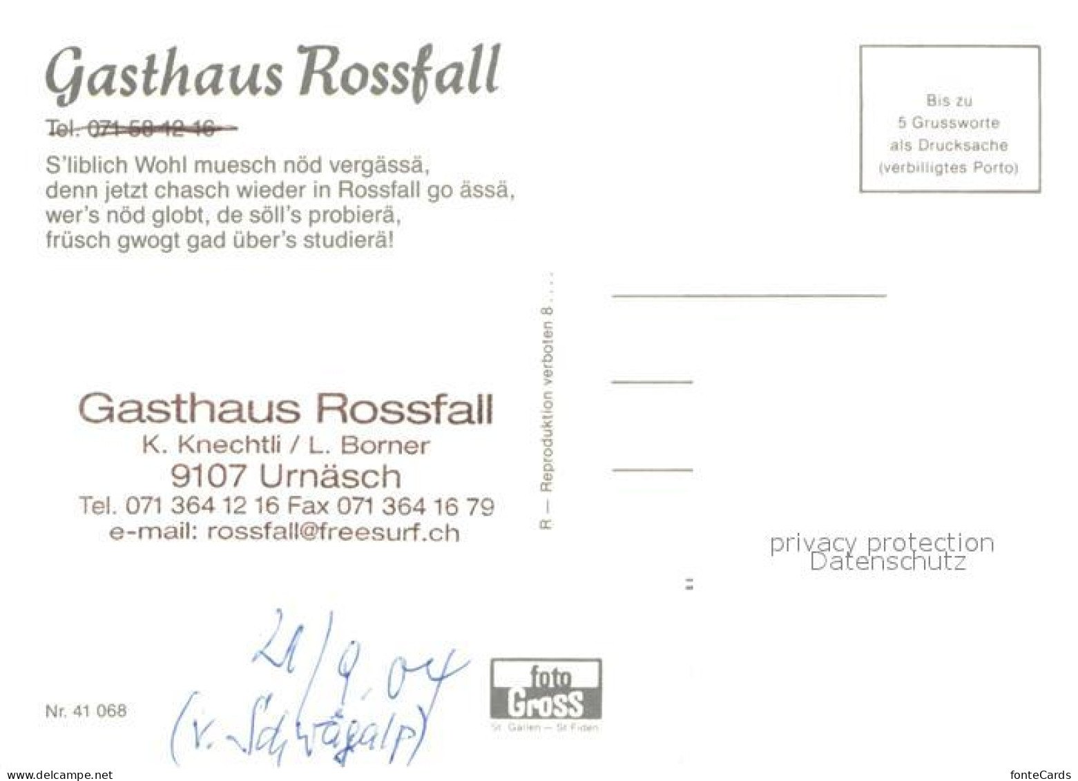 13644917 Urnaesch AR Gasthaus Rossfall Terrasse Urnaesch AR - Altri & Non Classificati