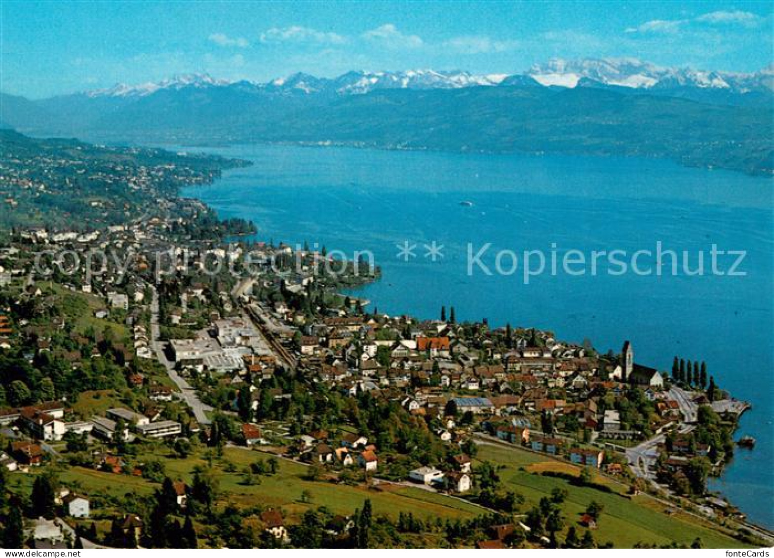 13644677 Meilen Zuerichsee Alpenpanorama Fliegeraufnahme Meilen - Andere & Zonder Classificatie