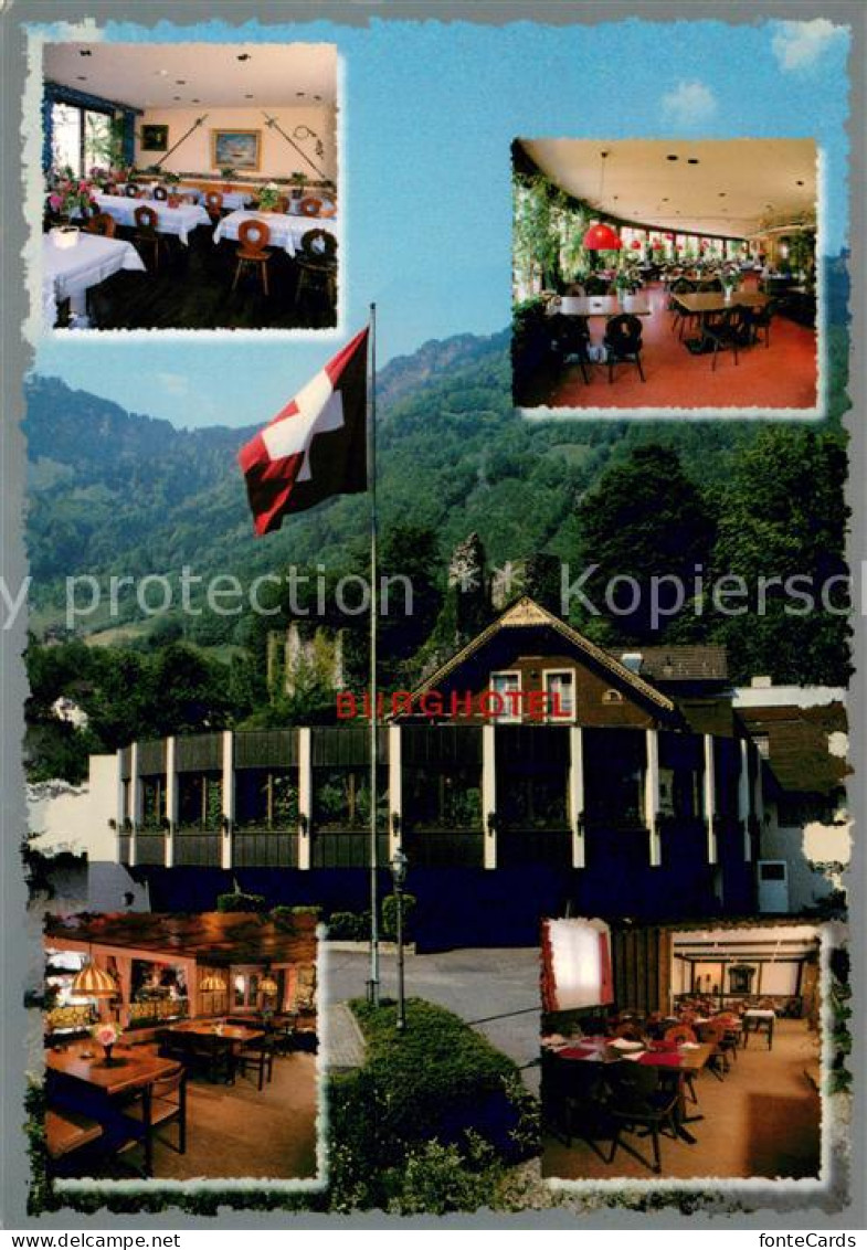 13642807 Attinghausen Burghotel Restaurant Schweizer Flagge Alpen Attinghausen - Sonstige & Ohne Zuordnung