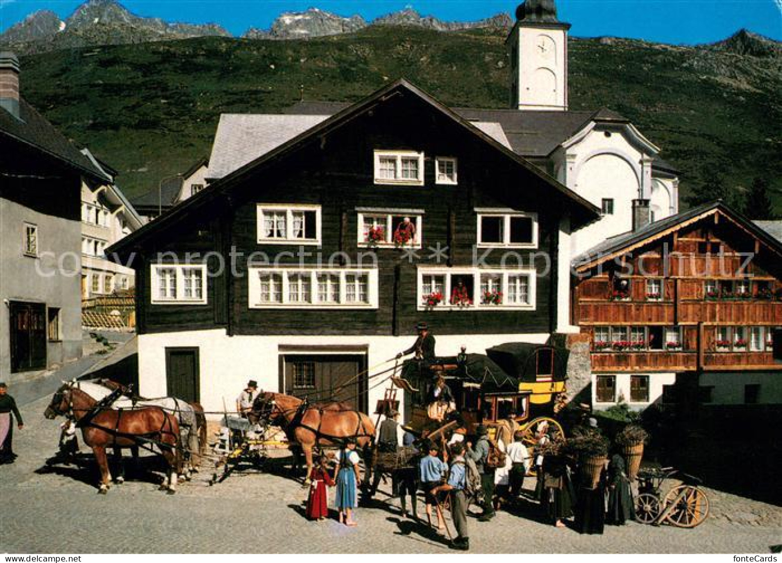 13642379 Hospental La Posta Del San Gottardo Postkutsche Hospental - Andere & Zonder Classificatie