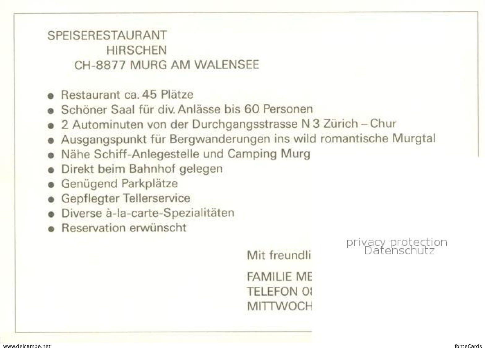 13641417 Murg Walensee Restaurant Zum Hirschen Panorama Murgtal Alpen Murg Walen - Andere & Zonder Classificatie