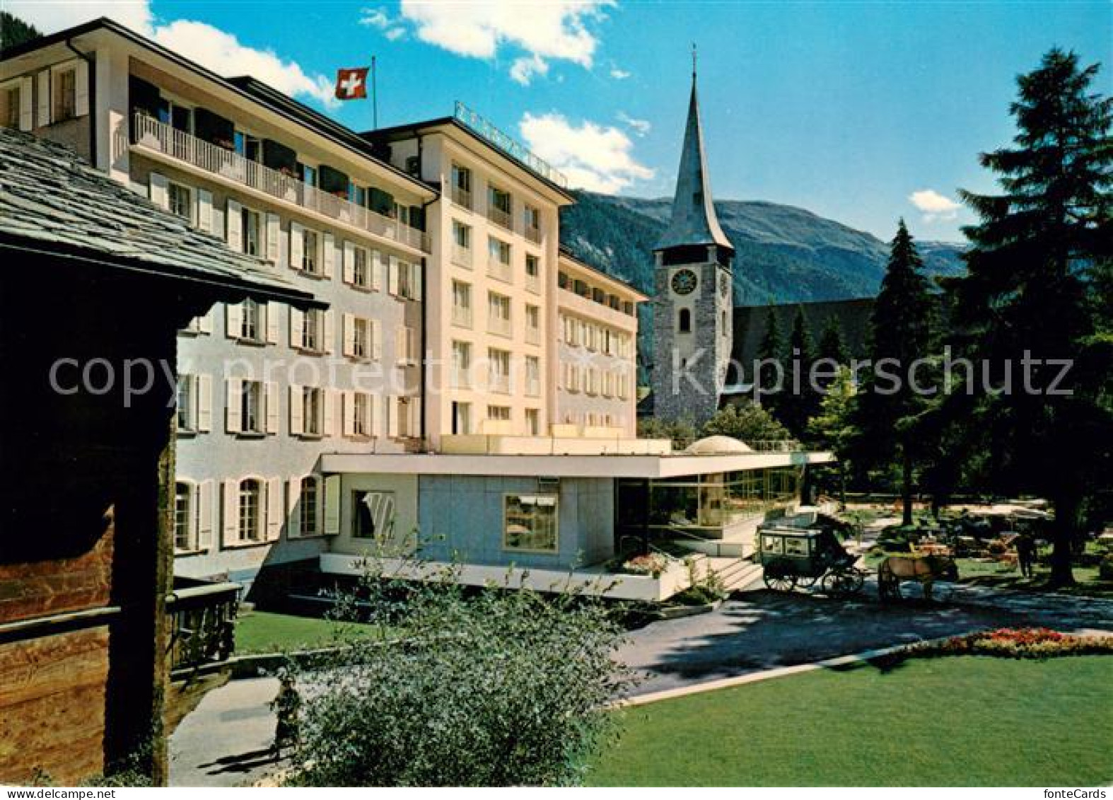 13640187 Zermatt VS Grand Hotel Zermatterhof Blick Zur Kirche Zermatt VS - Sonstige & Ohne Zuordnung