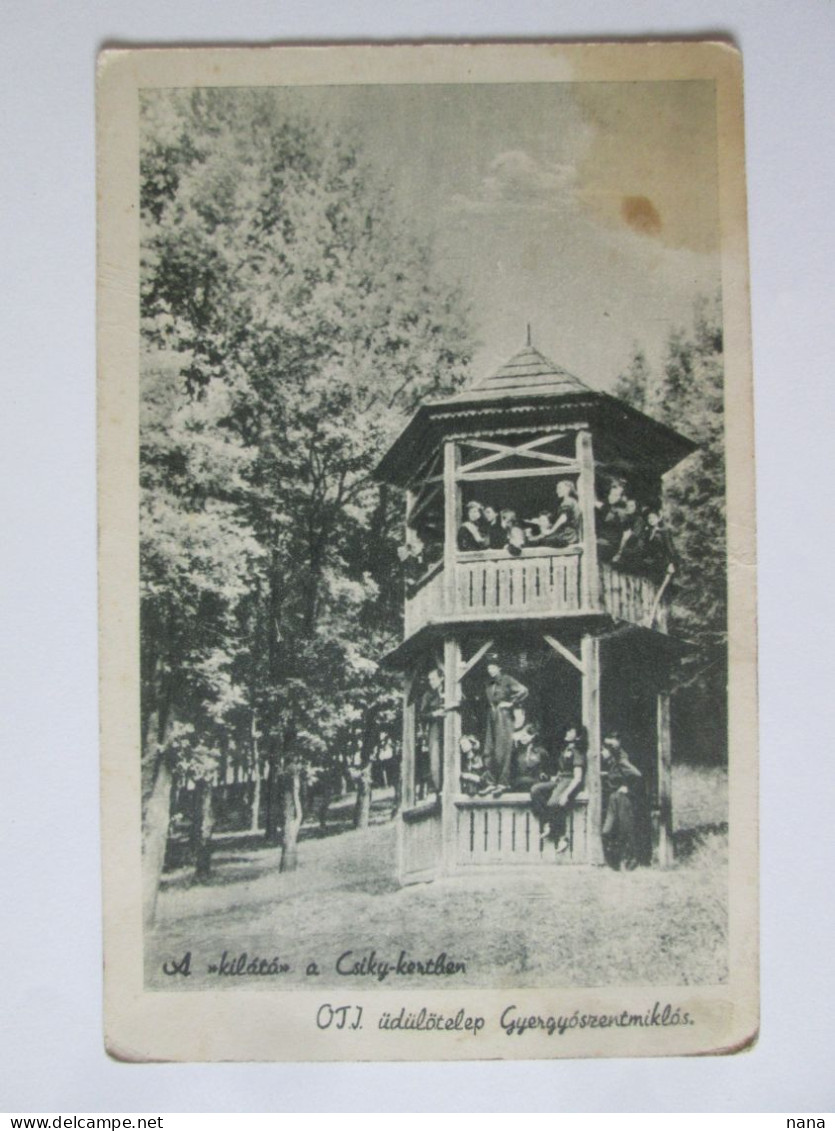Rare! Romania-Gheorghieni:Gazebo In The Csiky Garden OTI Postcard With Communist Slogan/propaganda In Hungarian 40s - Romania