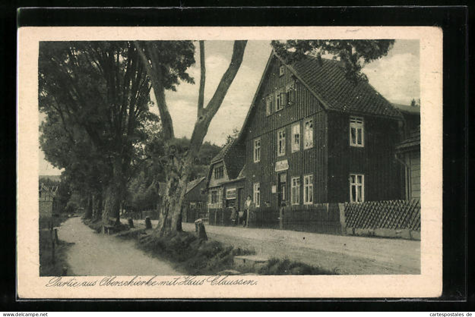 AK Oberschierke, Strassenpartie Mit Haus Claussen  - Sonstige & Ohne Zuordnung