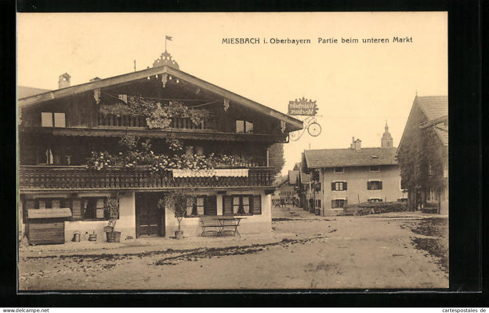 AK Miesbach I. Oberbayern, Partie Beim Unteren Markt Am Haus Winterholler  - Miesbach