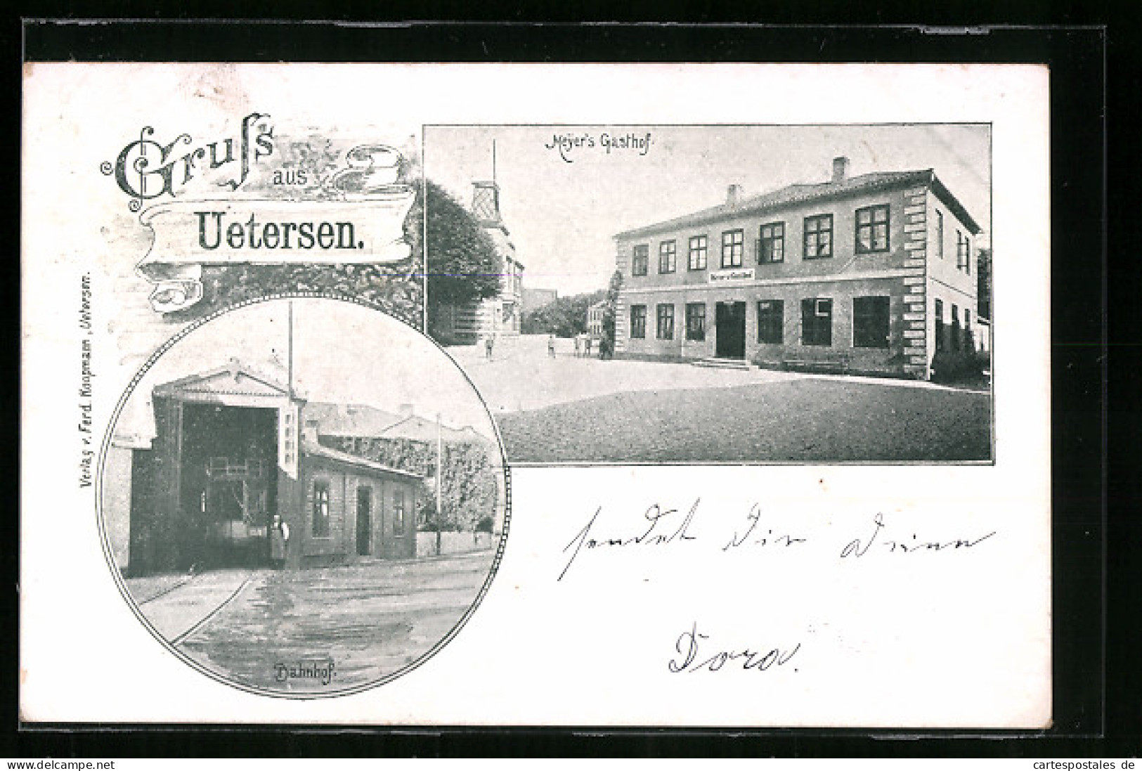 AK Uetersen, Meyer`s Gasthof, Bahnhof  - Uetersen