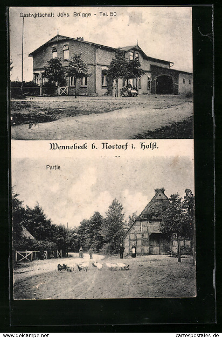 AK Wennebeck I. Holst., Gasthaus Von Johs. Brügge, Strassenpartie  - Andere & Zonder Classificatie