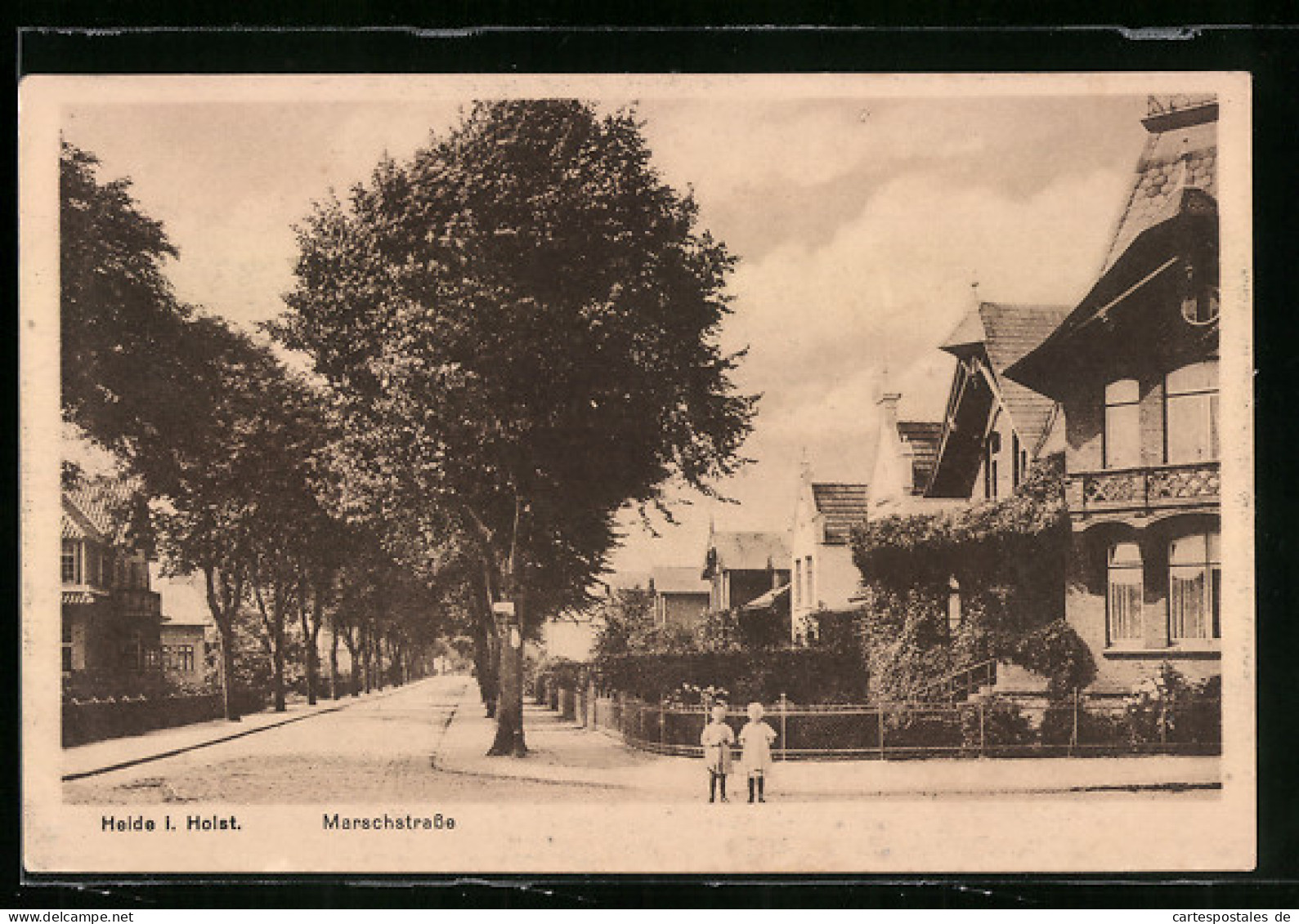 AK Heide I. Holst., Marschstrasse Mit Kindern  - Heide