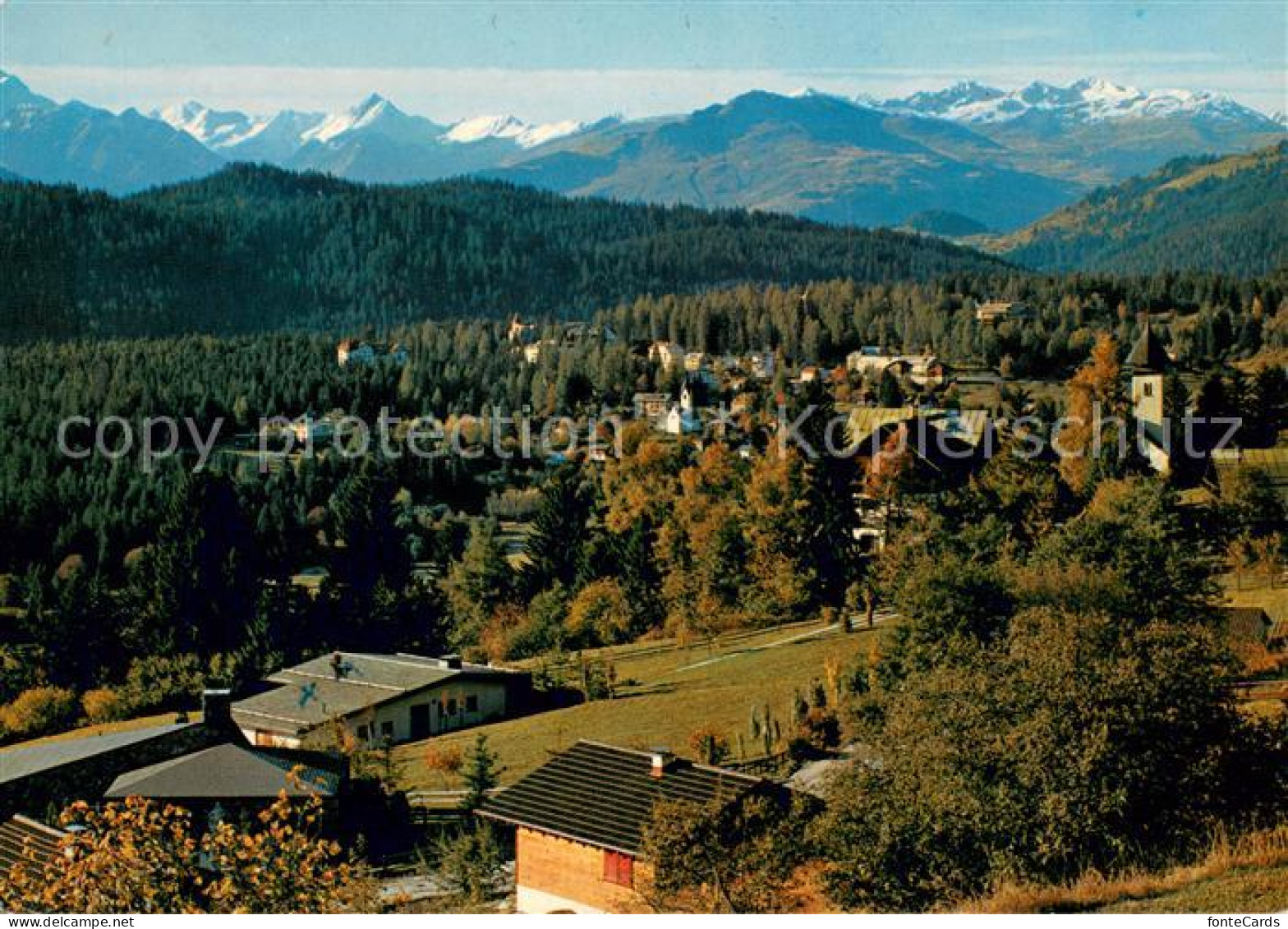 13624969 Flims GR Blick Von Fidaz Auf Flims Waldhaus Mit Piz Terri Flims GR - Otros & Sin Clasificación