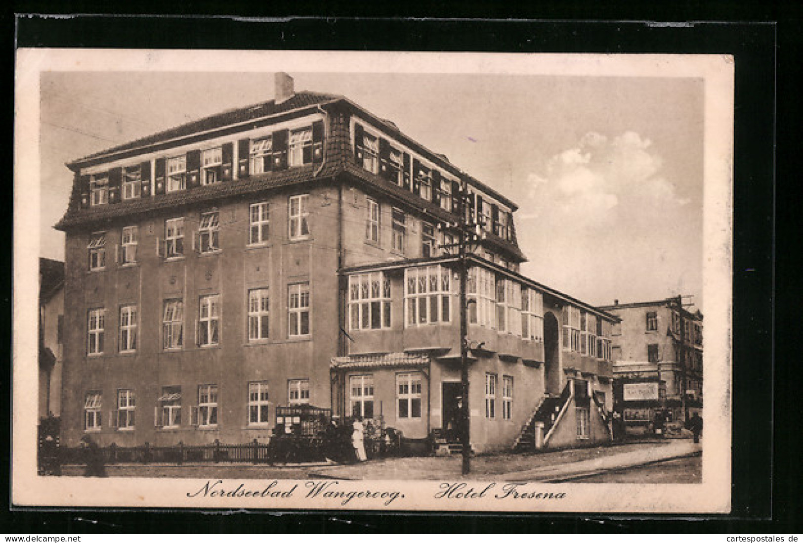 AK Wangeroog, Hotel Fresena Mit Strassenpartie  - Andere & Zonder Classificatie