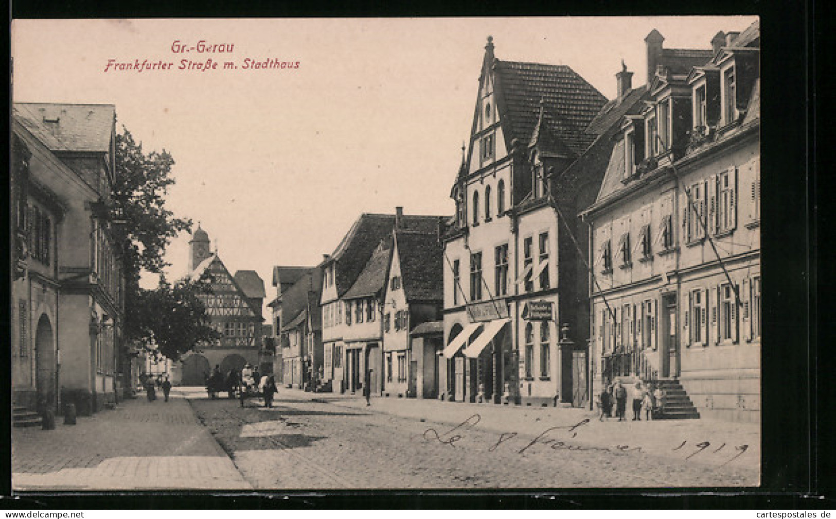 AK Gr.-Gerau, Frankfurter Strasse Mit Stadthaus  - Other & Unclassified