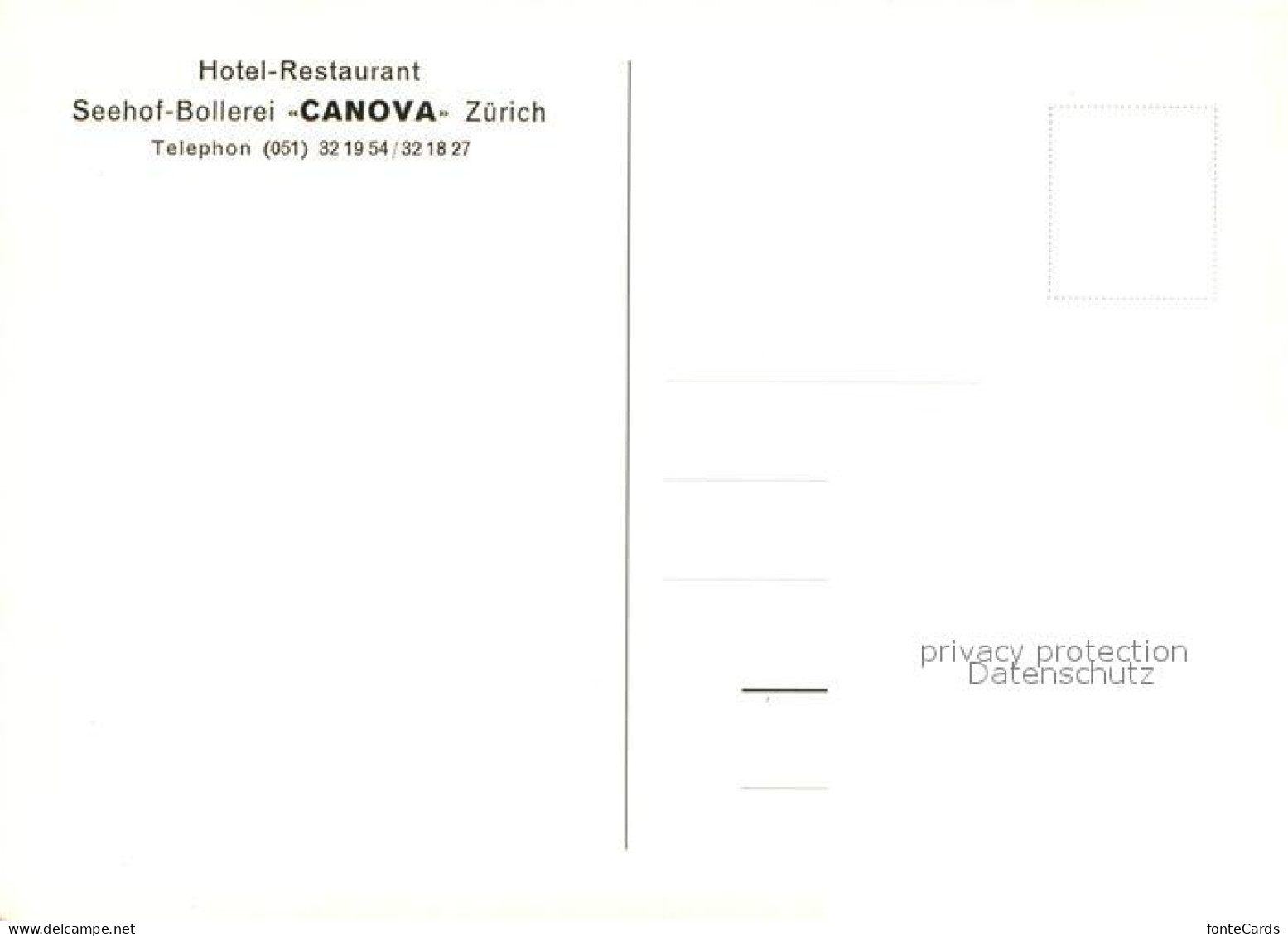 13612887 Zuerich ZH Hotel Restaurant Seehof Bollerei Canova Zuerich ZH - Other & Unclassified