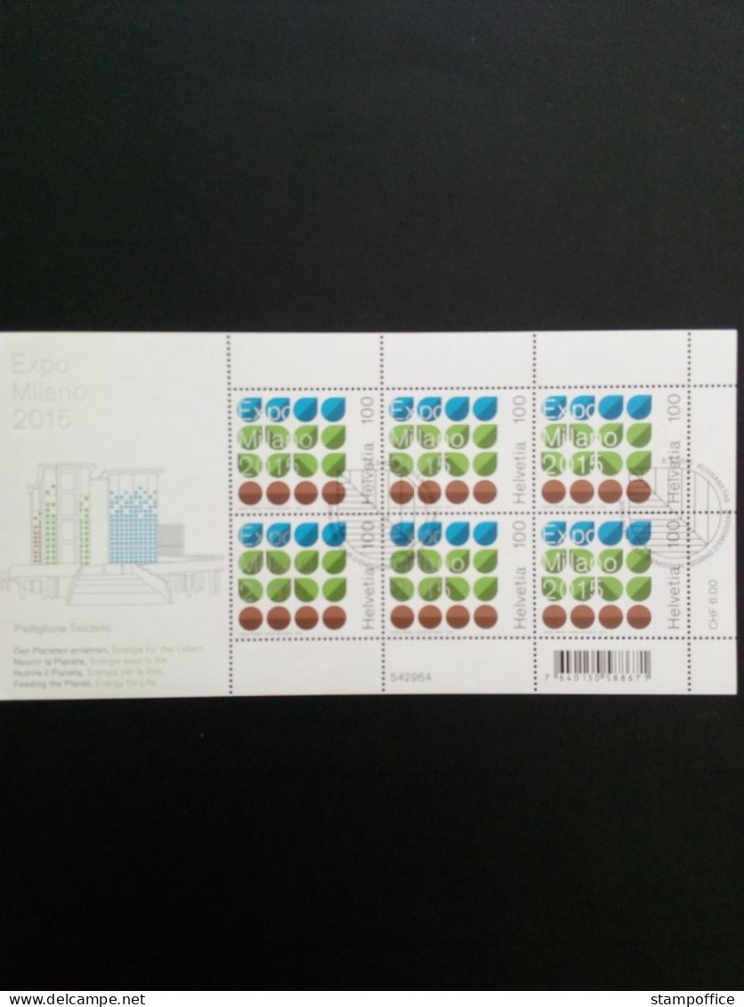 SCHWEIZ MI-NR. 2388 GESTEMPELT(USED) KLEINBOGEN EXPO 2015 MAILAND - Blokken