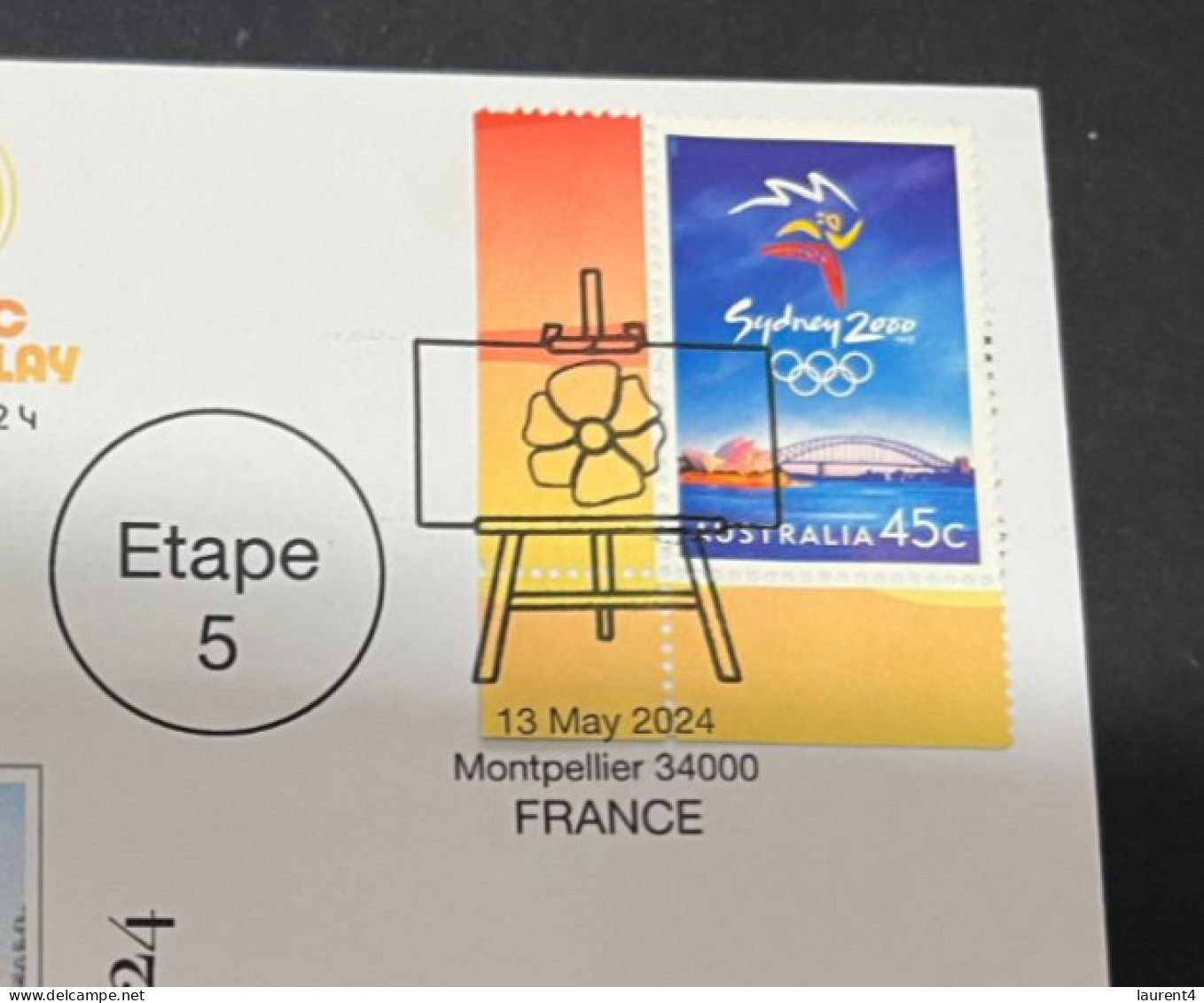 14-5-2024 (5 Z 7) Paris Olympic Games 2024 - Torch Relay (Etape 5) In Montpellier (13-5-2024) With OLYMPIC Stamp - Summer 2024: Paris