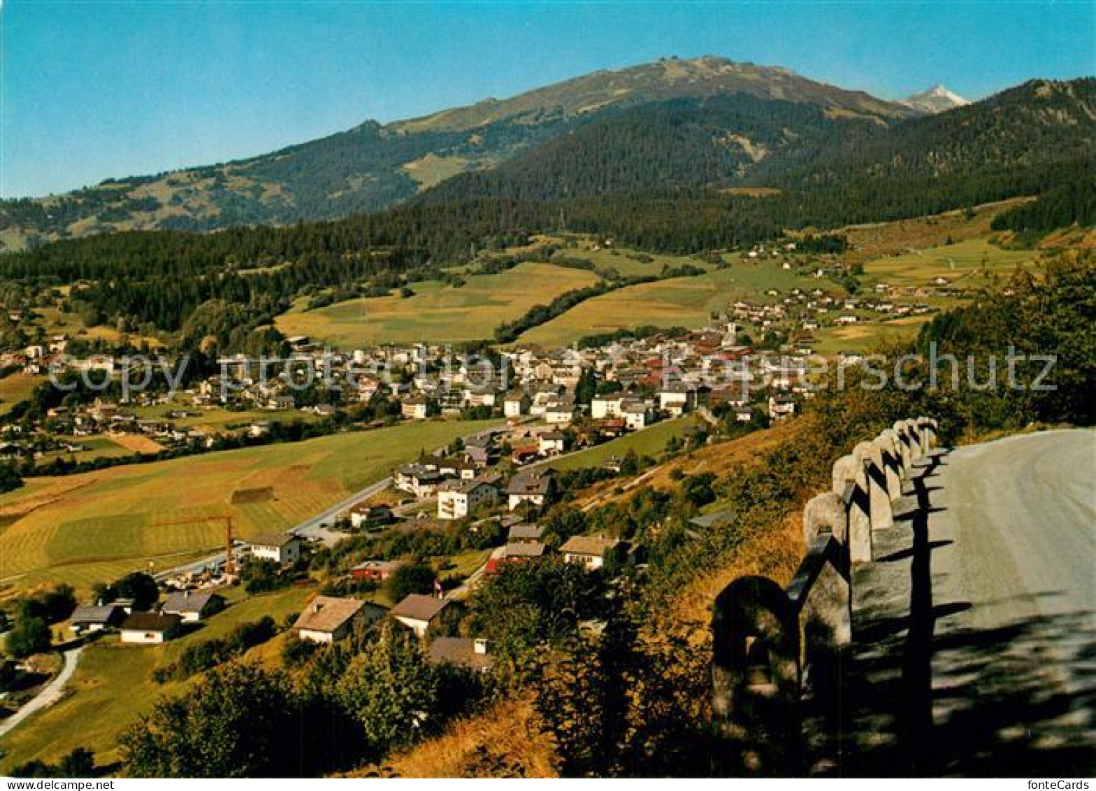 13599749 Flims Dorf Panorama Mit Crap Sogn Gion Glarner Alpen Flims Dorf - Otros & Sin Clasificación