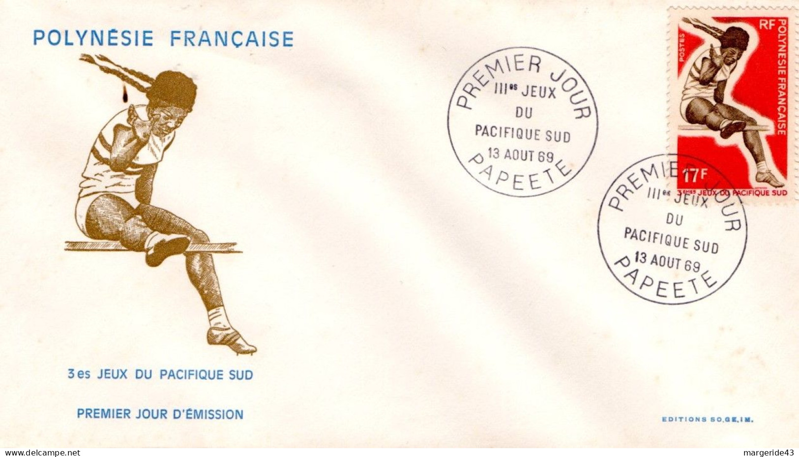 POLYNESIE FDC 1966 COURSE DE HAIES - Athletics