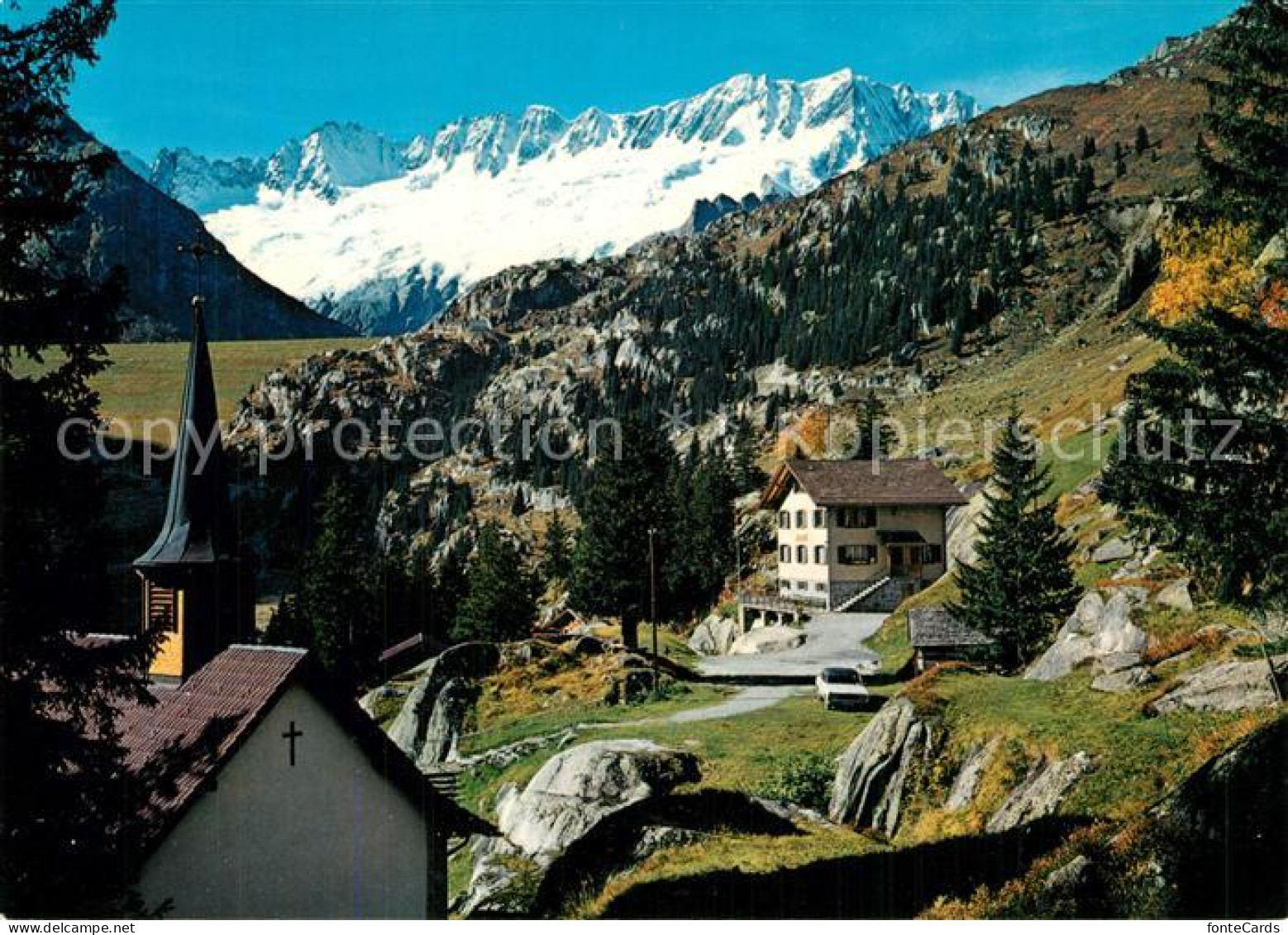 13598347 Goeschenen Goescheneralp Kapelle Gwueest Gegen Staudaum Dammagletscher  - Autres & Non Classés