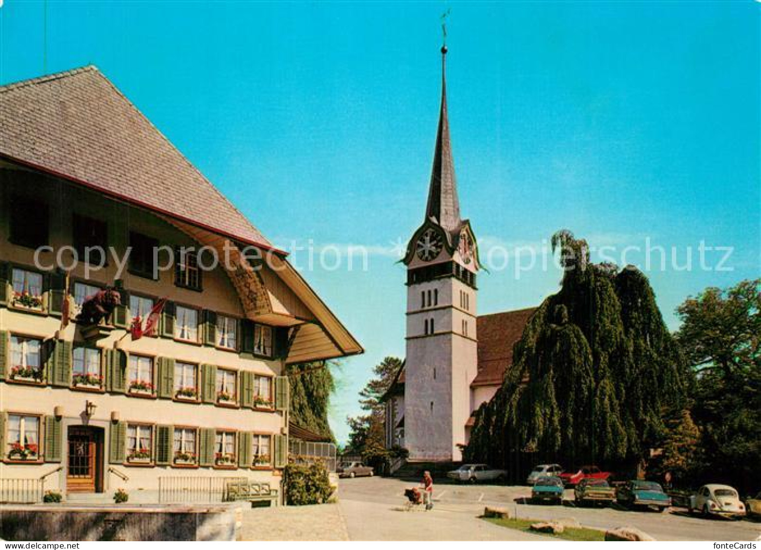 13595269 Langnau Emmental Hotel Baeren Und Protestantische Kirche Langnau Emment - Andere & Zonder Classificatie
