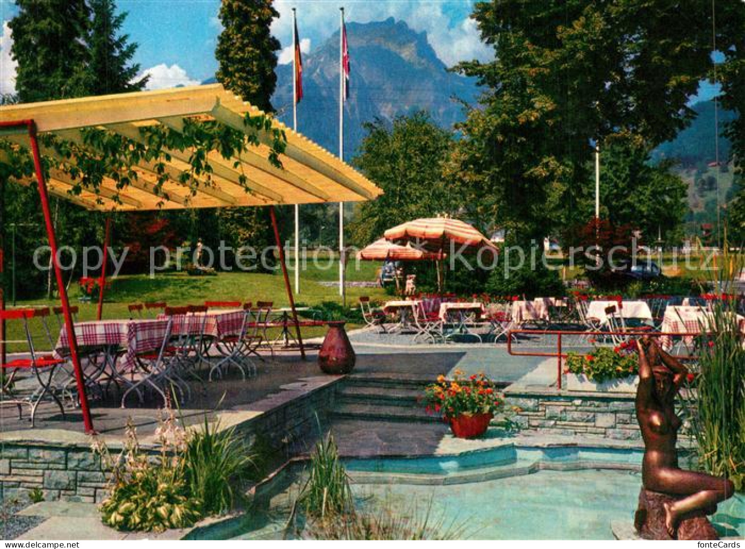 13573529 Matt Hergiswil NW Hotel Friedheim Am Vierwaldstaettersee Terrasse Alpen - Andere & Zonder Classificatie