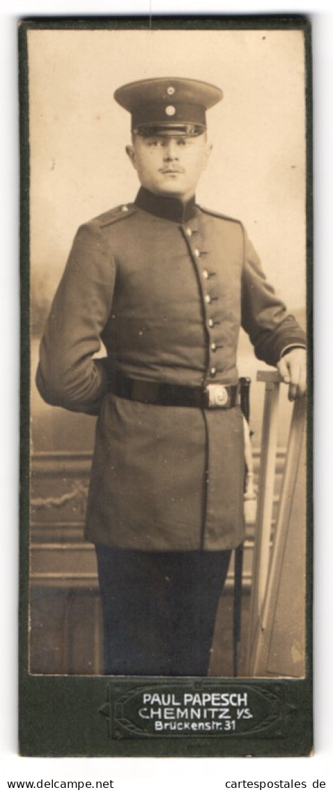 Fotografie Paul Papesch, Chemnitz I. S., Brückenstrasse 31, Soldat Des IR 181 In Uniform  - Personnes Anonymes