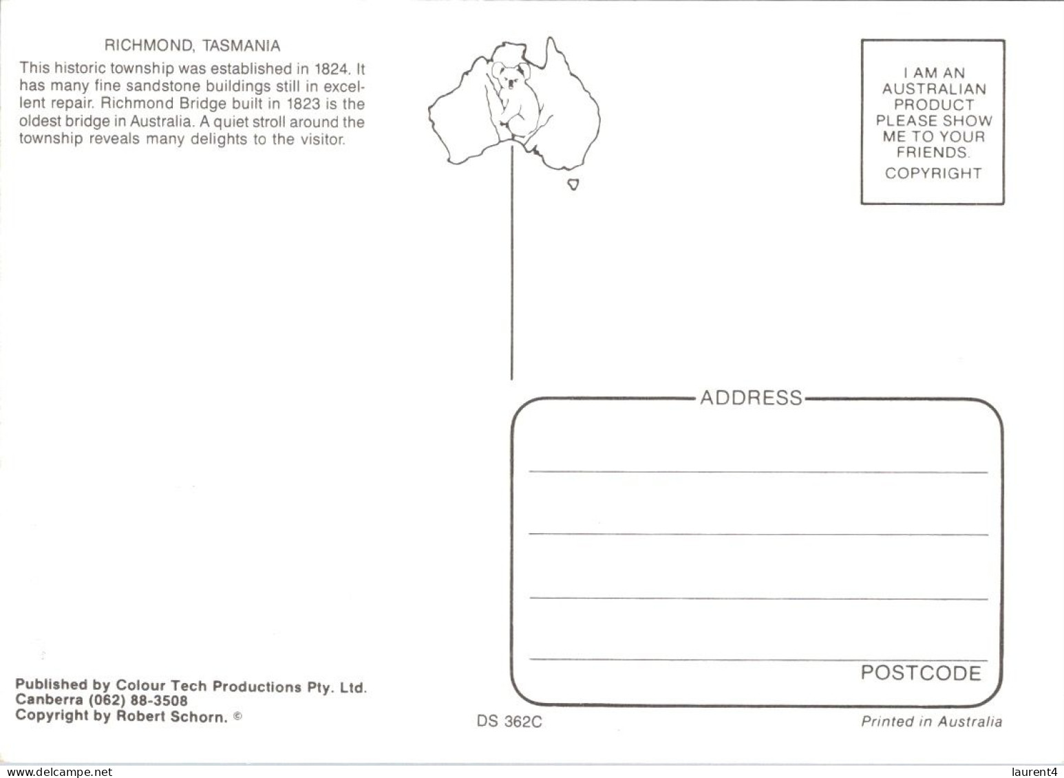 14-5-2024 (5 Z 1) Australia  (not Posted) TAS - City Of Richmond - Autres & Non Classés