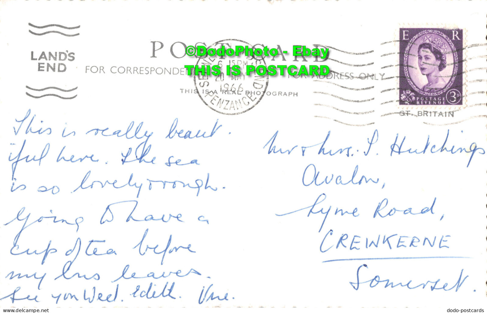 R354009 Lands End. M. 1848. RP. Post Card. 1966 - World