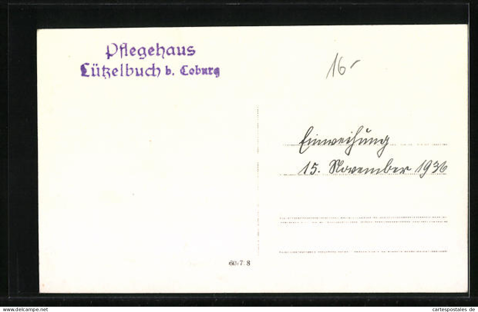 AK Lützelbuch B. Coburg, Pflegehaus, Einweihung 1936  - Coburg