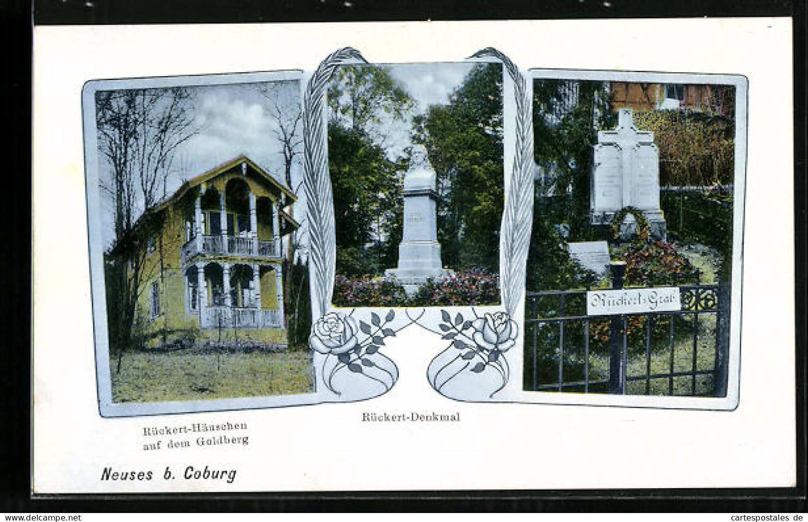 AK Neuses B. Coburg, Rückert-Häuschen Auf Dem Goldberg, Rückert-Denkmal  - Coburg