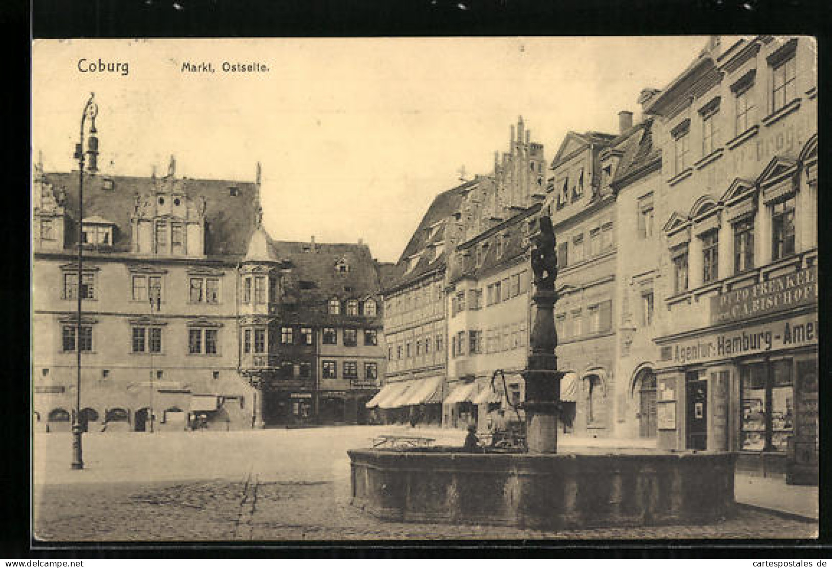 AK Coburg, Markt, Ostseite Mit Brunnen  - Coburg