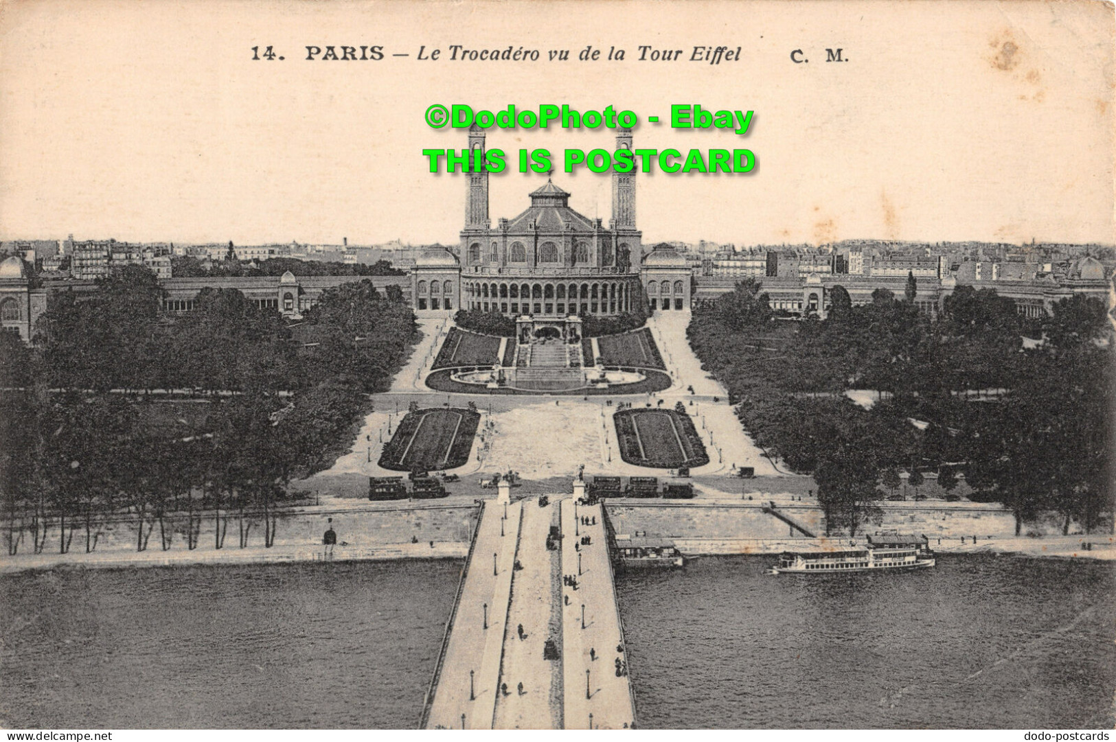 R354036 Paris. 14. Le Trocadero Vu De La Tour Eiffel. C. M. Carte Postale - World