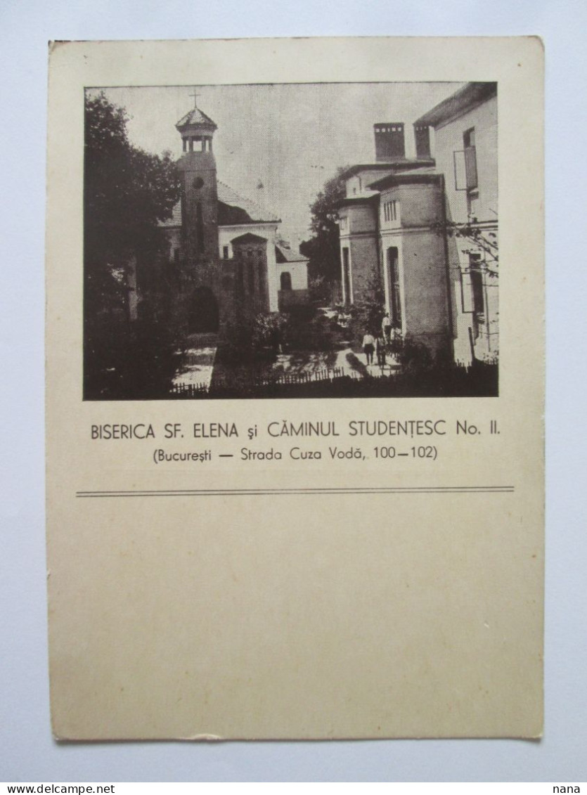 Romania-București:Biserica Romano-Catolică Sf.Elena și Căminul Studențesc Unused Postcard About 1920 - Rumänien