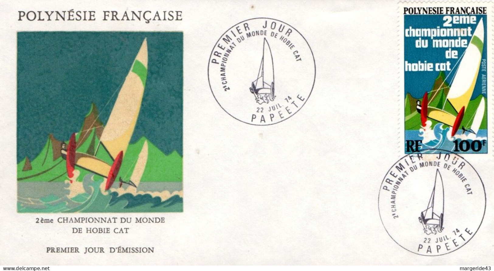 POLYNESIE FDC 1974 CHAMPIONNAT DU MONDE DE HOBBY CAT - Other & Unclassified