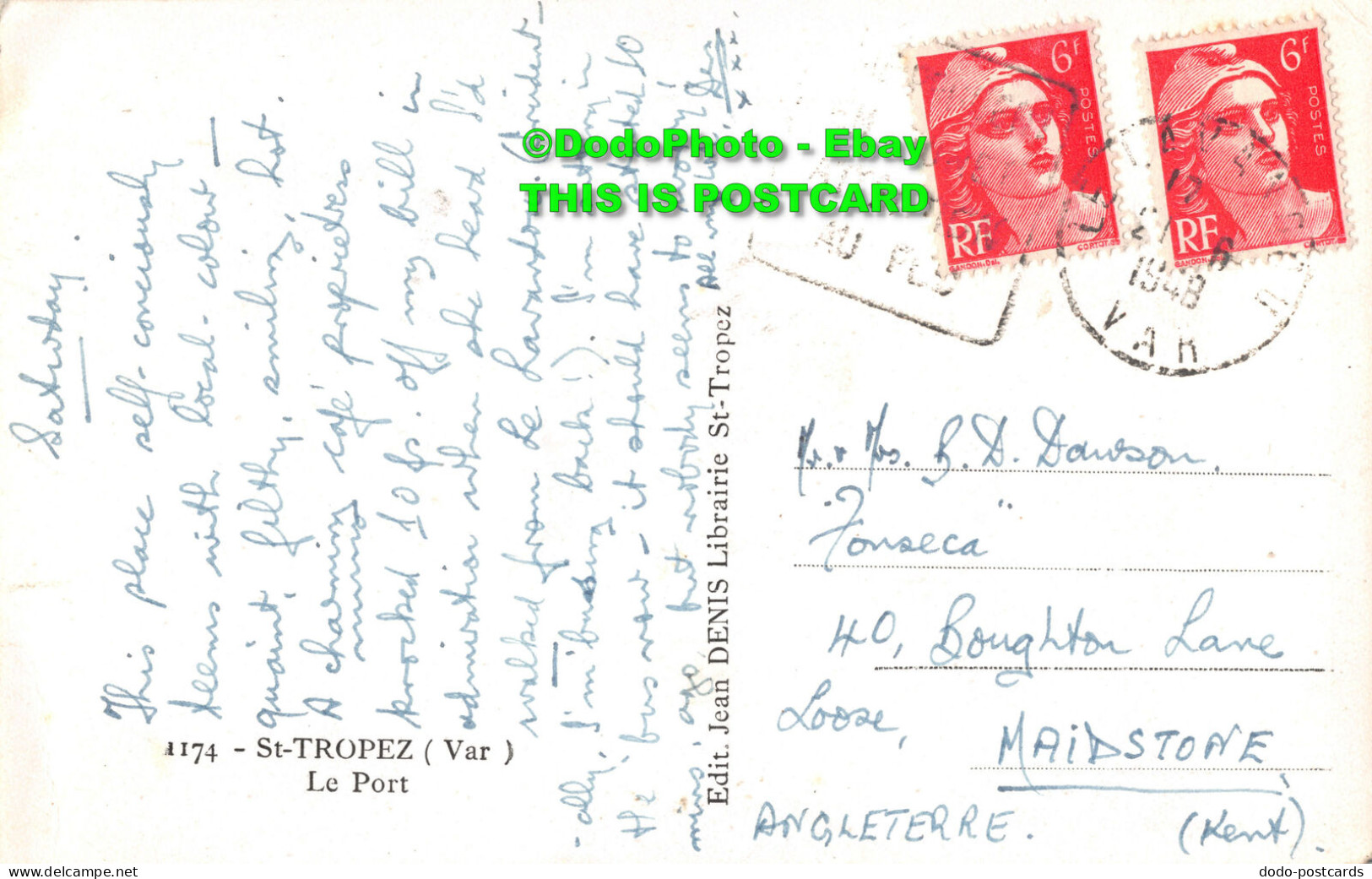 R354142 St. Tropez Var. Le Port. 1174. Edit. Jean Denis. 1948 - World