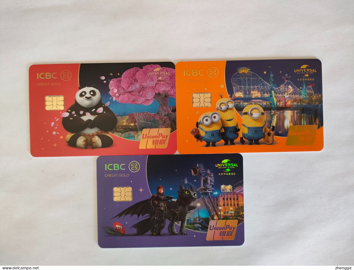 China, Universal Beijing Resort,(3pcs) - Credit Cards (Exp. Date Min. 10 Years)