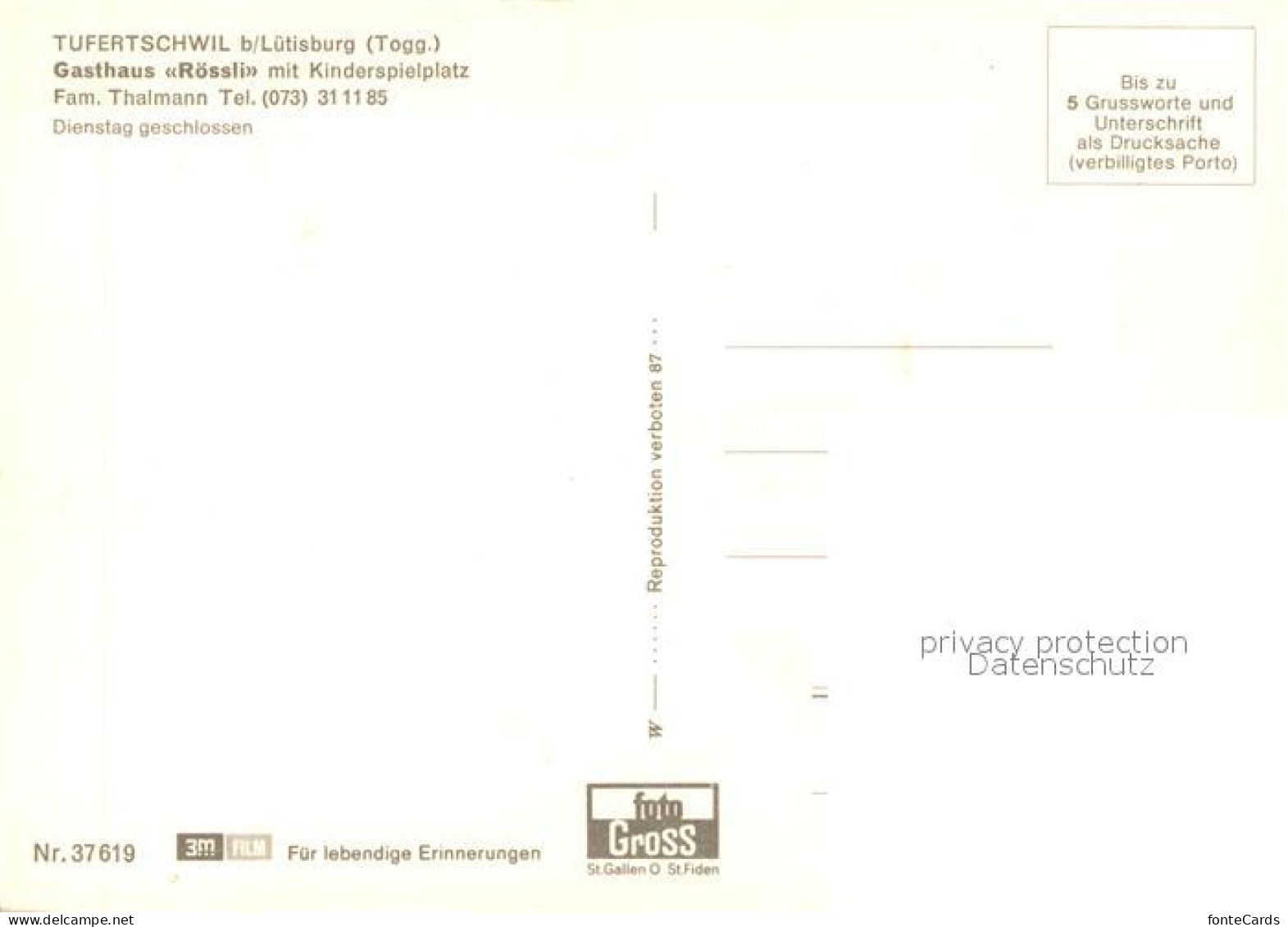 13522997 Tufertschwil Luetisburg Gasthaus Roessli Mit Kinderspielplatz Tufertsch - Sonstige & Ohne Zuordnung