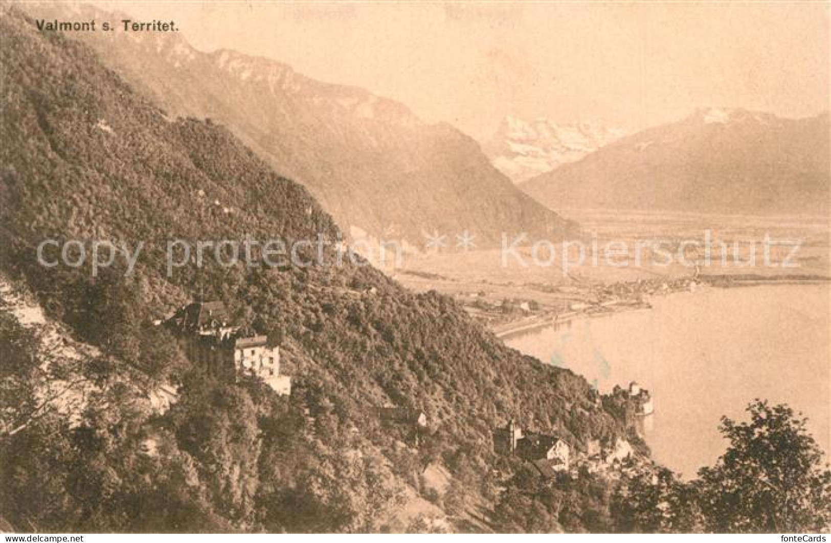 13522807 Territet Montreux Panorama Sanatorium Valmont Lac Leman Alpes Territet - Autres & Non Classés