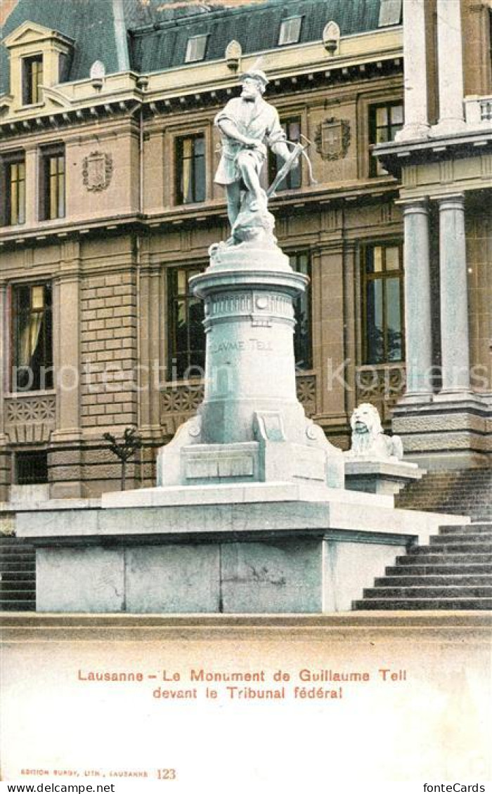 13508159 Lausanne VD Monument De Guillaume Tell Devant La Tribunal Federal Lausa - Altri & Non Classificati